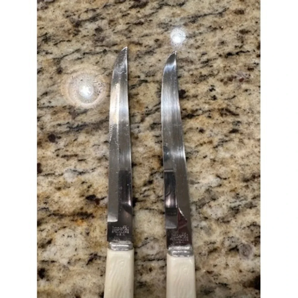 Imperial Stainless USA Steak‎ Knives Set of 2 Faux Bone Handles